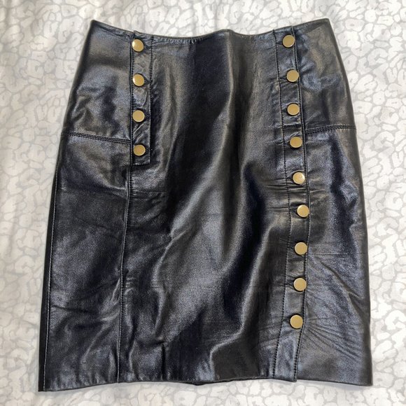 Rebecca Minkoff Leather 'Jack' Skirt with buttons - size small - Picture 5 of 9